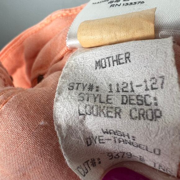 Mother Orange Looker Crop Dye-Tangelo Jeans Size 28 - Picture 7 of 8